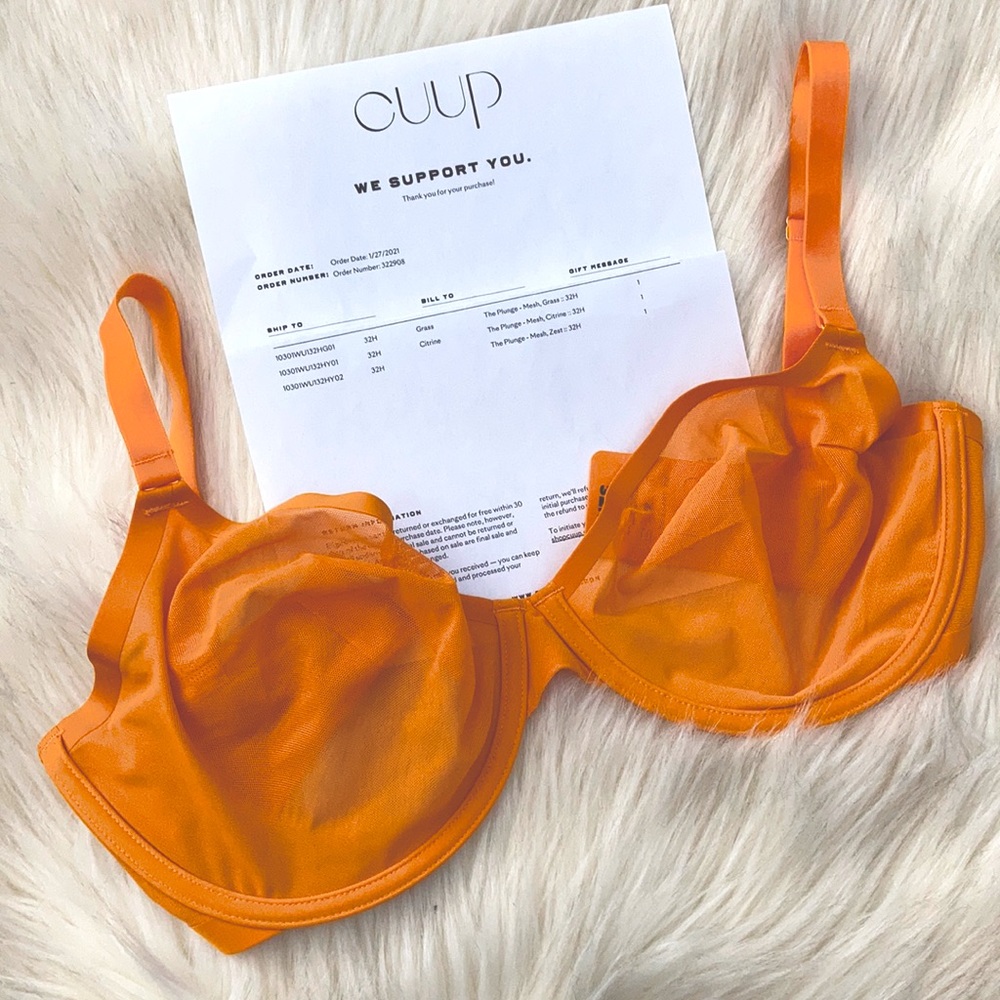 NEW Cuup The Plunge Bra 32H in Zest